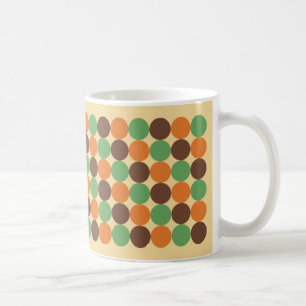 70er Punkte Avocado-Grün Burnt Orange Harvest Gold Kaffeetasse