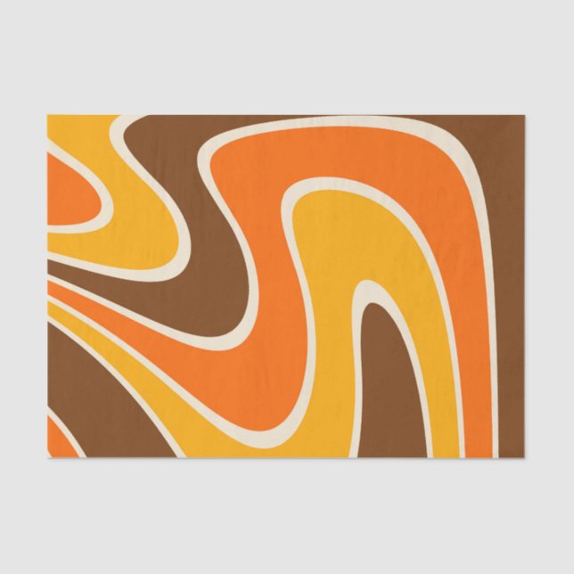 70er Retro Abstrakt Lava Design Seidenpapier (Vorderseite)