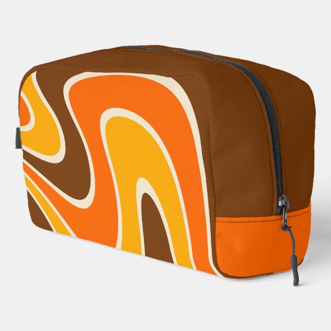 70er Retro Abstrakt Lava Design Waschbeutel (Rechte Ecke)