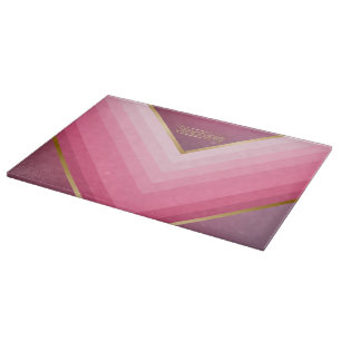 70er Retro Chic Pink Und Gold Personalisiert Schneidebrett
