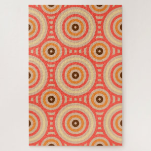 70er Retro Circular Geometric Pattern.