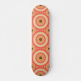 70er Retro Circular Geometric Pattern. Skateboard