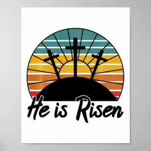 70er Retro Er ist auferstanden Jesus Christliches Poster