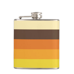 70er Retro-Farbmuster gestrichen Flachmann