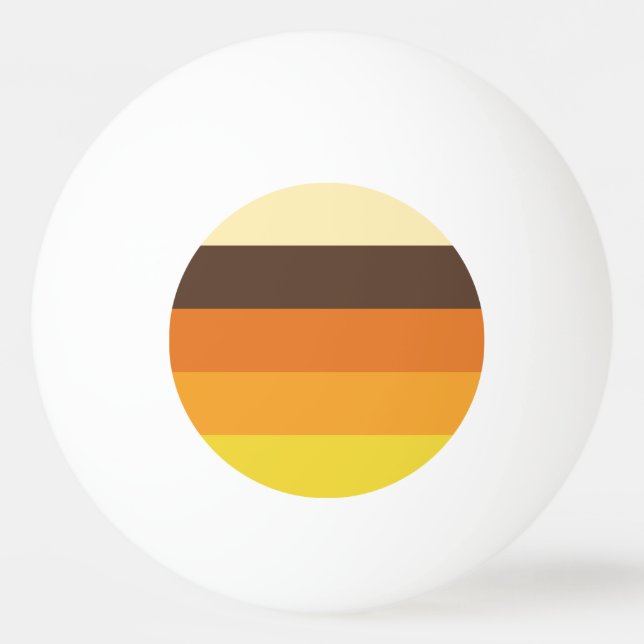 70er Retro-Farbmuster gestrichen Tischtennisball (Vorderseite)