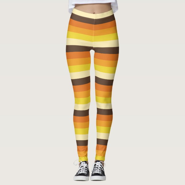 70er Retro Farbmuster Leggings (Vorderseite)