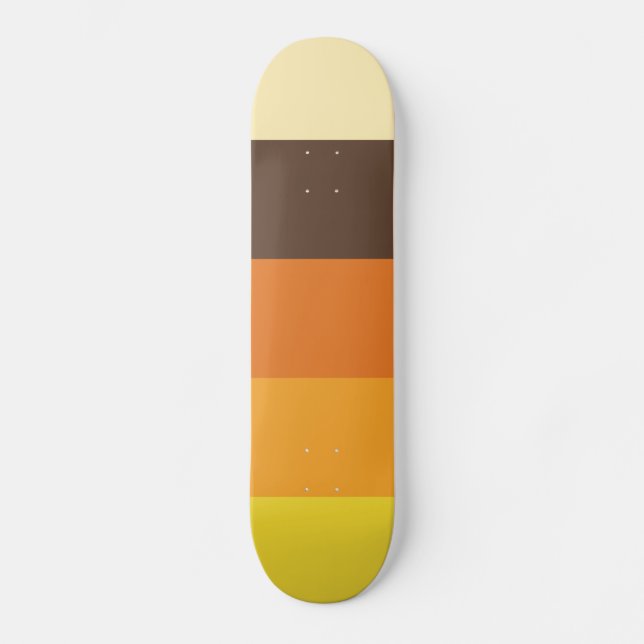 70er Retro Farbmuster-Skateboard Skateboard (Vorderseite)