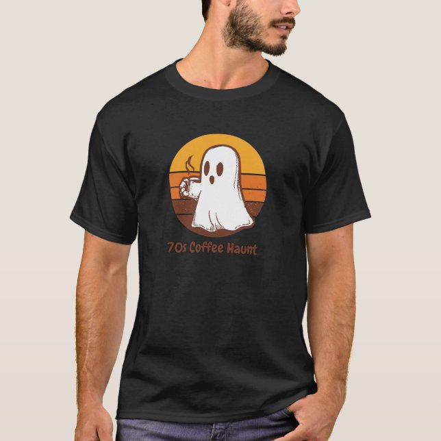 70er Retro-Geist Kaffee Spuk T-Shirt (Vorderseite)