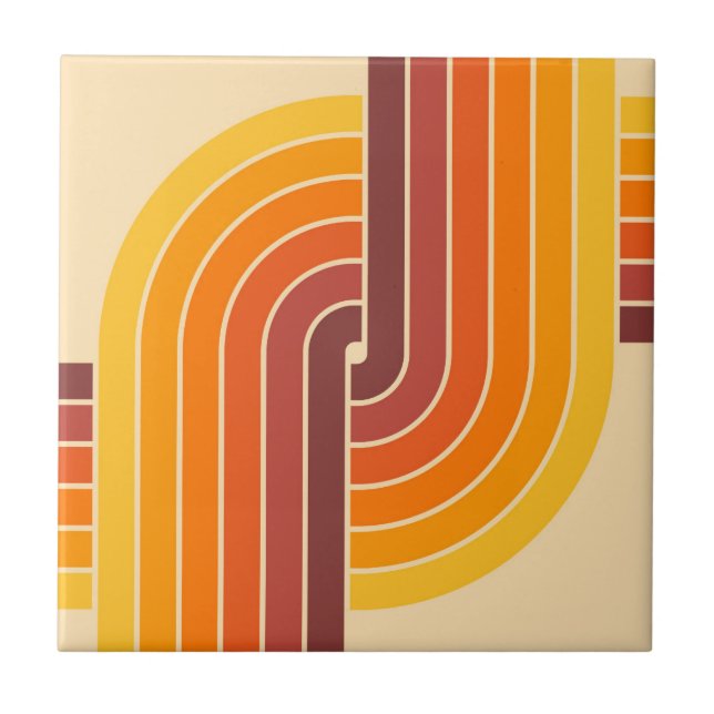 70er Retro Geometric Design Fliese (Vorderseite)