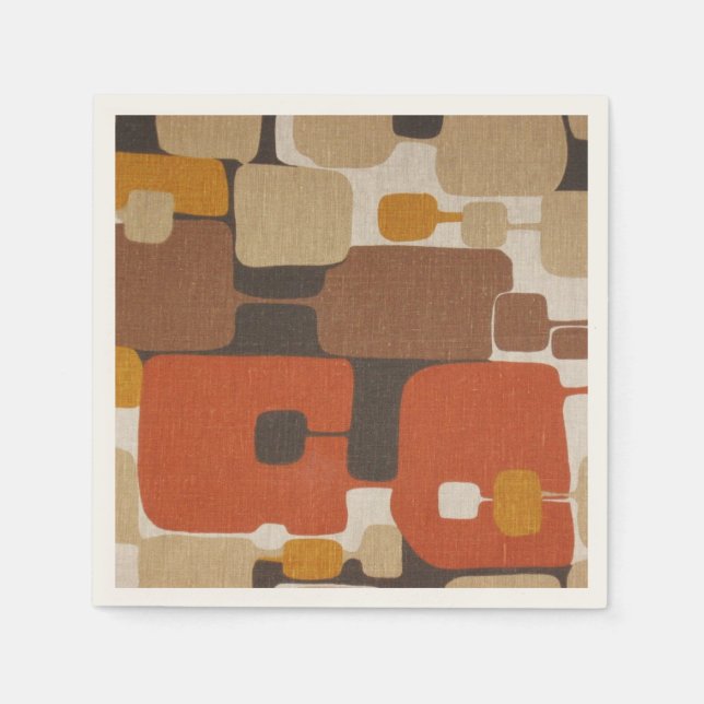 70er Retro Geometric Serviette (Vorderseite)