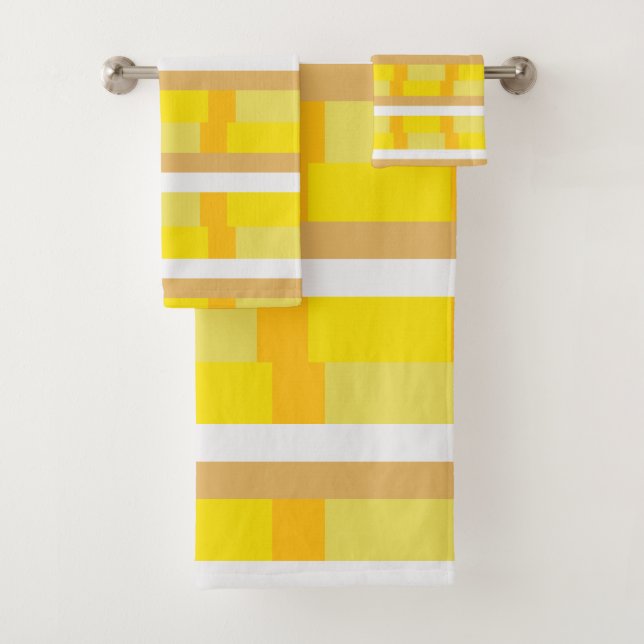 70er Retro Geometric Seventies 70er Badhandtuch Set (Insitu)