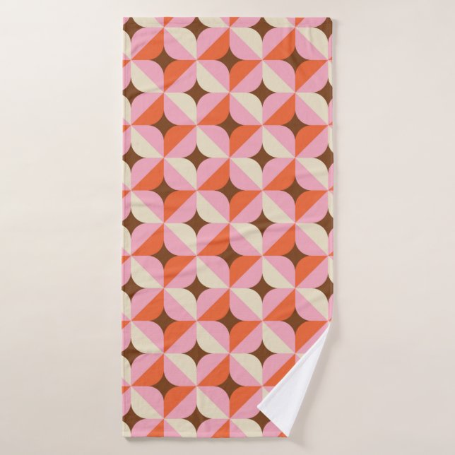 70er Retro Geometric Vintag Pattern Badehandtuch (Badehandtuch)