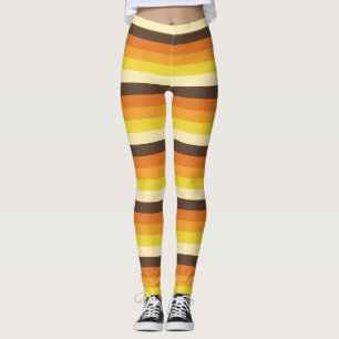 70er Retro-Gestreifte Farbpattern-Leggings Leggings