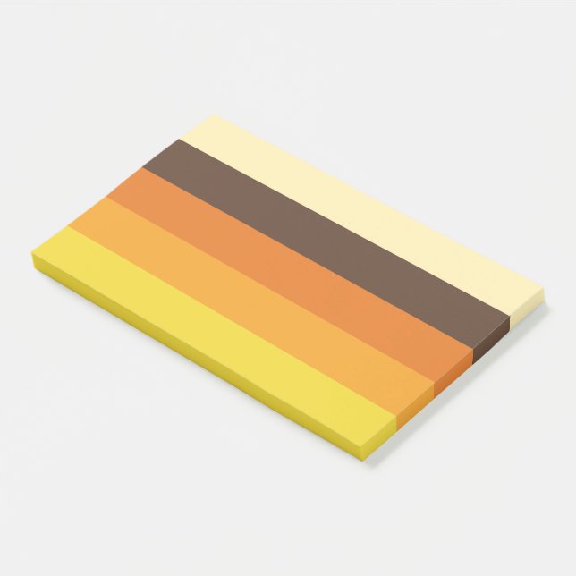70er Retro-Gestreiftes Farbmuster Post-it Klebezettel (angewinkelt)