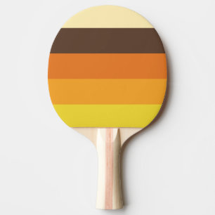 70er Retro gestreiftes Farbmuster Tischtennis Schläger