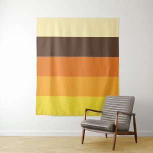 70er Retro-Gestreiftes Farbmuster Wandteppich