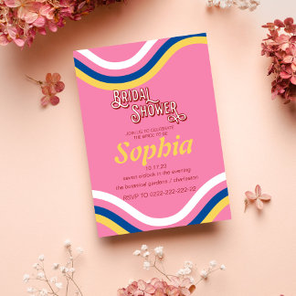 70er RETRO Groovy Hippie BRAUTPARTY Einladung