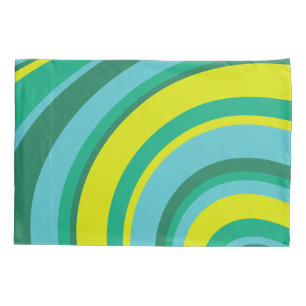 70er Retro Groovy Wave Rainbow Aquamarin Green Kissenbezug
