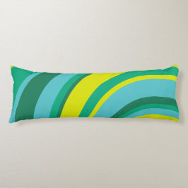 70er Retro Groovy Wave Rainbow Aquamarin Green Seitenschläferkissen