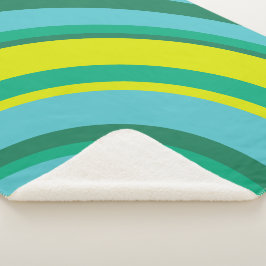 70er Retro Groovy Wave Rainbow Aquamarin Green Sherpadecke