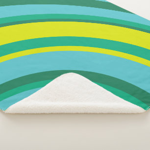 70er Retro Groovy Wave Rainbow Aquamarin Green Sherpadecke