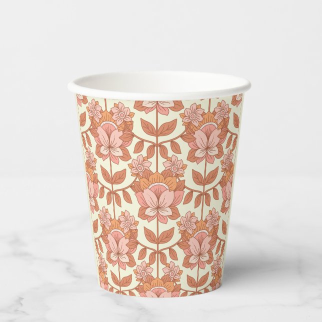 70er Retro Inspiriert Hochzeit Pappbecher (Vorderseite)