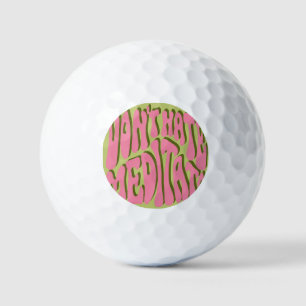 70er Retro: Motivierend Poster "Meditate" Golfball