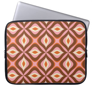 70er Retro Nahtloses Muster in Orange, Braun, Butt Laptopschutzhülle