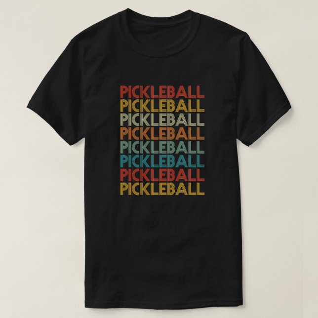 70er Retro Pickleball Paddleball Sports Mama Vater T-Shirt (Design vorne)