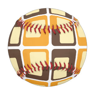 70er Retro-Quadratmuster Baseball