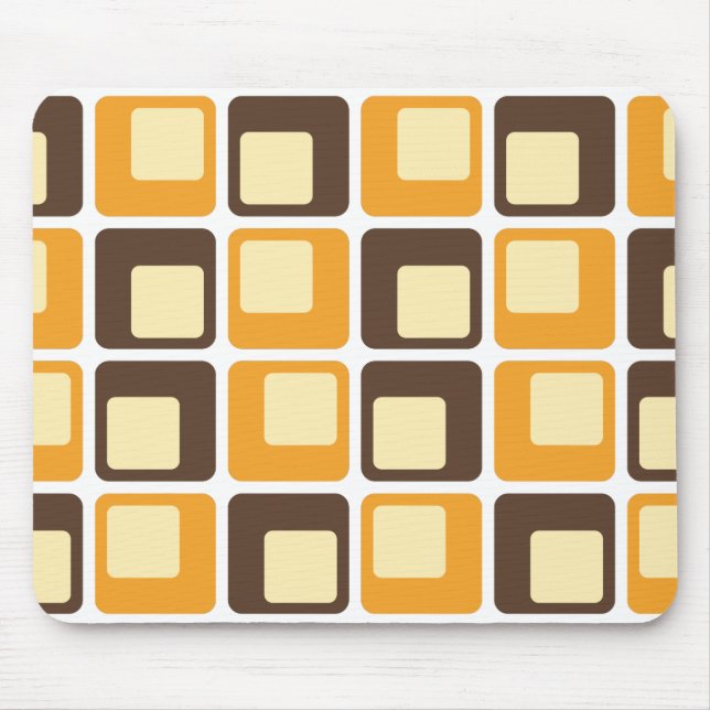 70er Retro-Quadratmuster Mousepad (Vorne)