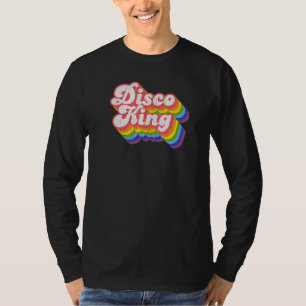 70er Retro Rainbow Disco King T-Shirt