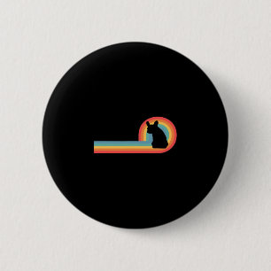 - 70er Retro Regenbogen Hund Besitzer Süß  Button
