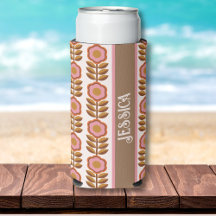 70er Retro-rosa-braune Blume Power-Muster