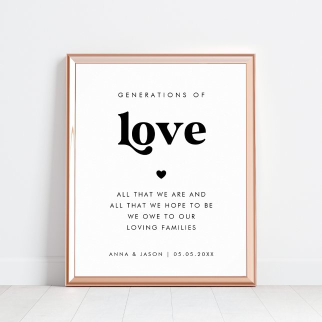 70er Retro Script Generationen von Liebe Hochzeit Poster (Von Creator hochgeladen)