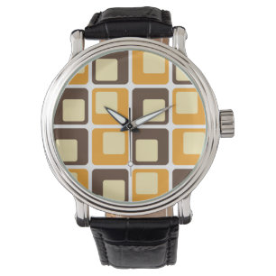 70er Retro Square Shapes Armbanduhr