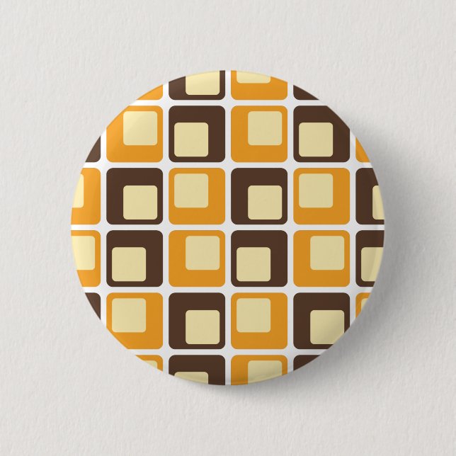 70er Retro Square Shapes Button (Vorderseite)