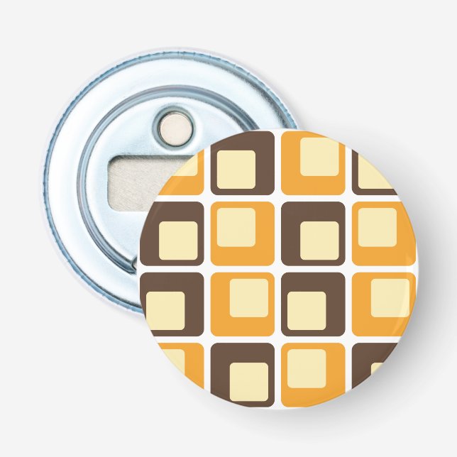 70er Retro Square Shapes Flaschenöffner (Vorderseite)