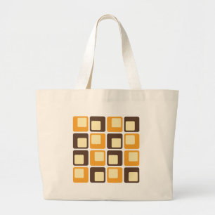 70er Retro Square Shapes Jumbo Stoffbeutel