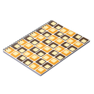 70er Retro Square Shapes Notizblock