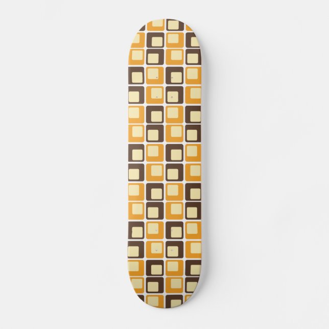 70er Retro Square Shapes Skateboard (Vorderseite)