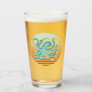 70er Retro Style Octopus Glas