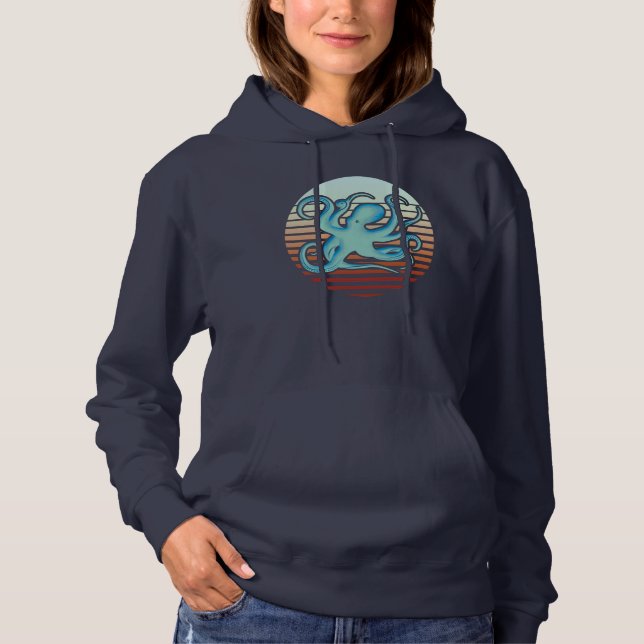 70er Retro Style Octopus Hoodie (Vorderseite)