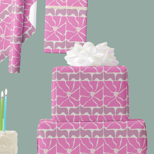 70er Retro Vintag rosa Blume Geschenkpapier