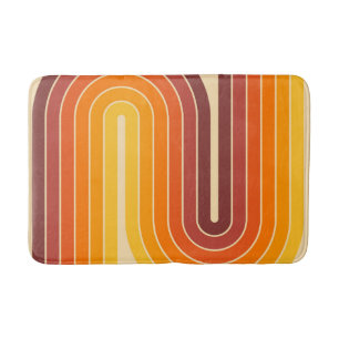 70er Retro Vintag Style Geometric Design Badematte