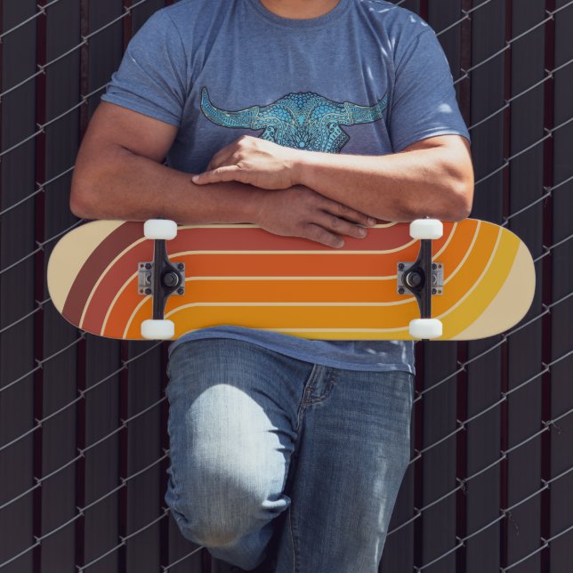 70er Retro Vintag Style Geometric Design Skateboard (Außenbereich 3)