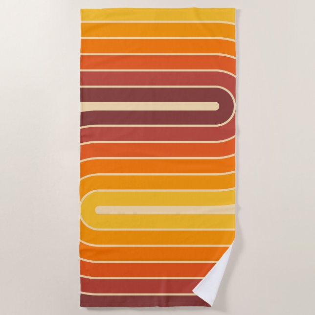 70er Retro Vintag Style Geometric Design Strandtuch (Vorderseite)