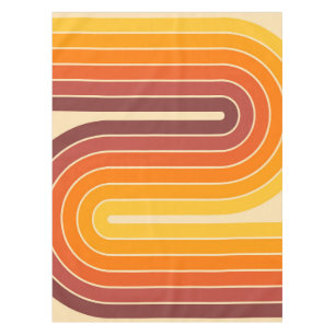 70er Retro Vintag Style Geometric Design Tischdecke
