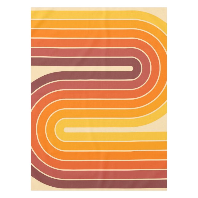 70er Retro Vintag Style Geometric Design Tischdecke (Vorderseite)