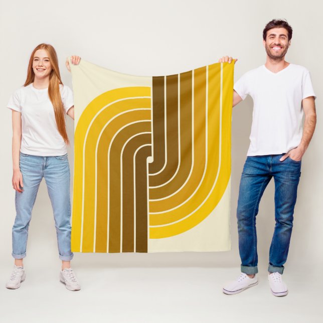 70er Retro Vintag Style Geometric Pattern Fleecedecke (Beispiel)